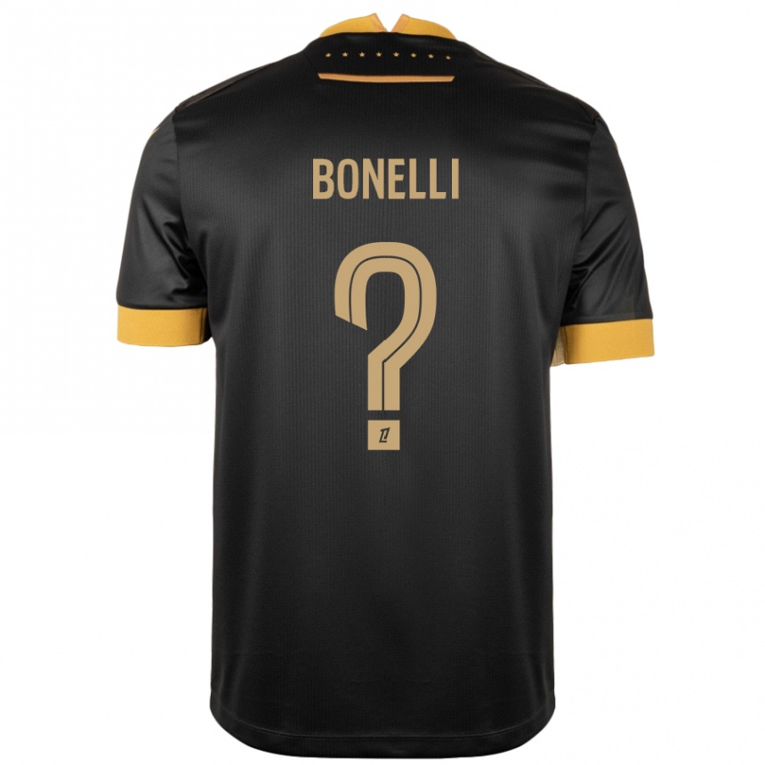 Niño Fútbol Camiseta Lucas Bonelli #0 Negro Marrón 2ª Equipación 2024/25 México