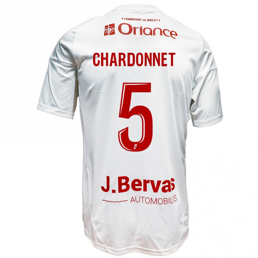 Niño Fútbol Camiseta Brendan Chardonnet #5 Blanco Rojo 2ª Equipación 2024/25 México