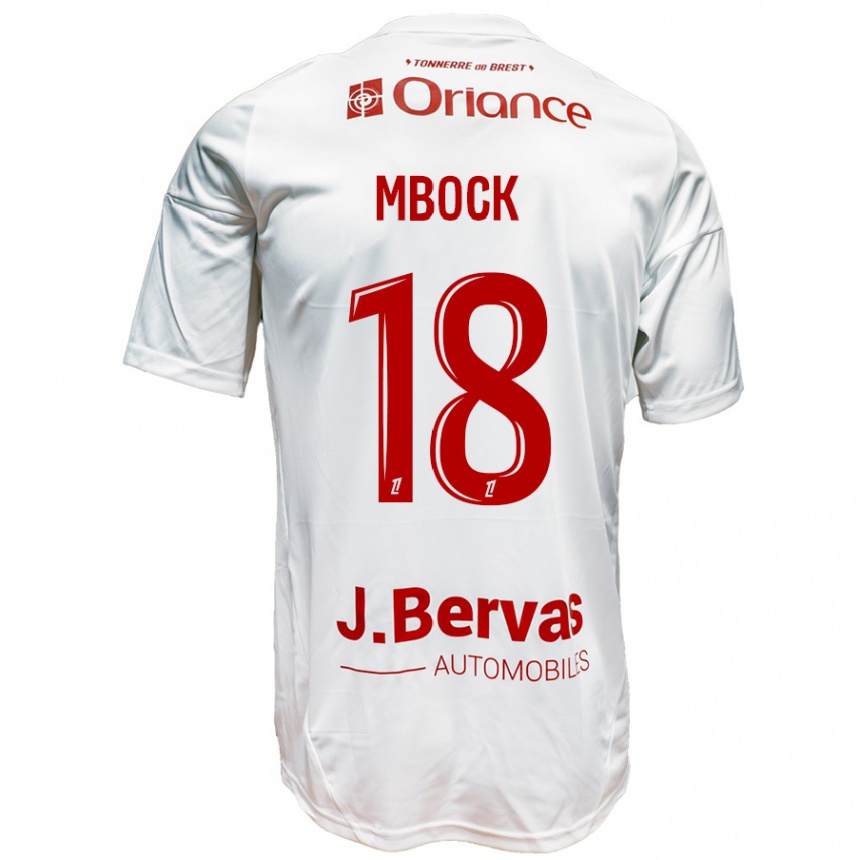 Niño Fútbol Camiseta Hianga'a Mbock #18 Blanco Rojo 2ª Equipación 2024/25 México