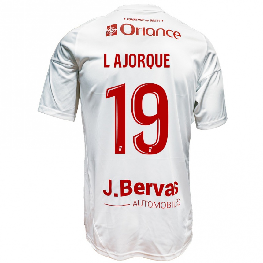 Niño Fútbol Camiseta Ludovic Ajorque #19 Blanco Rojo 2ª Equipación 2024/25 México