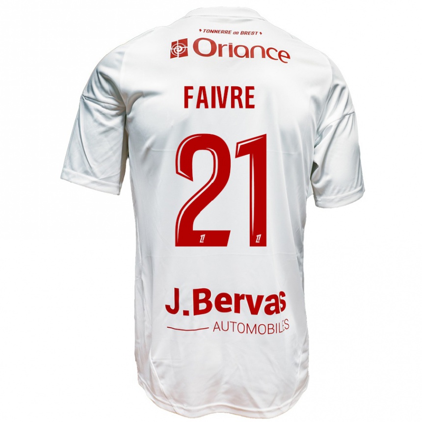 Niño Fútbol Camiseta Romain Faivre #21 Blanco Rojo 2ª Equipación 2024/25 México