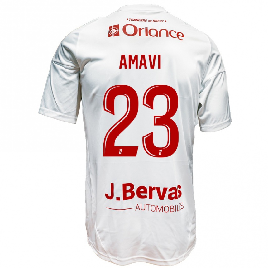 Niño Fútbol Camiseta Jordan Amavi #23 Blanco Rojo 2ª Equipación 2024/25 México