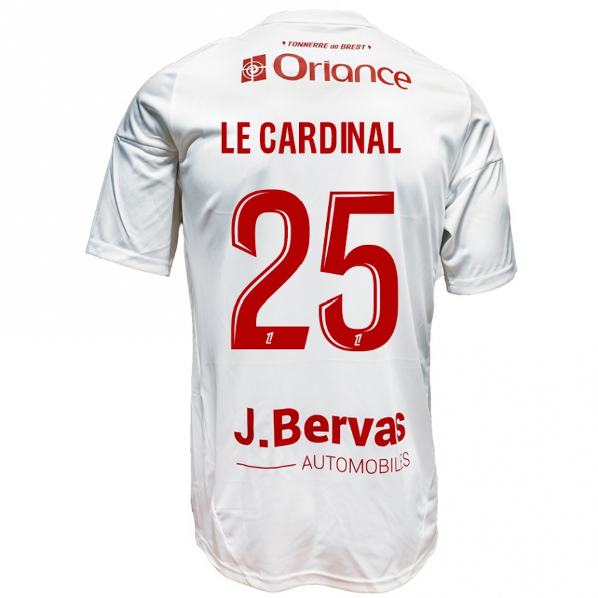 Niño Fútbol Camiseta Julien Le Cardinal #25 Blanco Rojo 2ª Equipación 2024/25 México