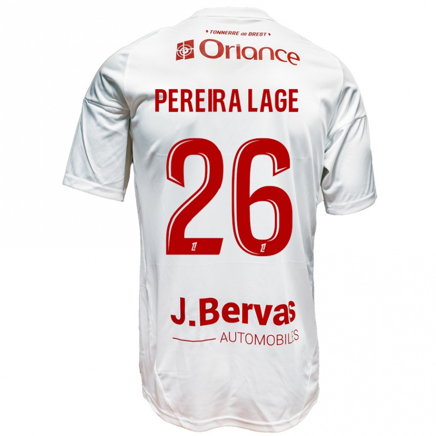 Niño Fútbol Camiseta Mathias Pereira Lage #26 Blanco Rojo 2ª Equipación 2024/25 México