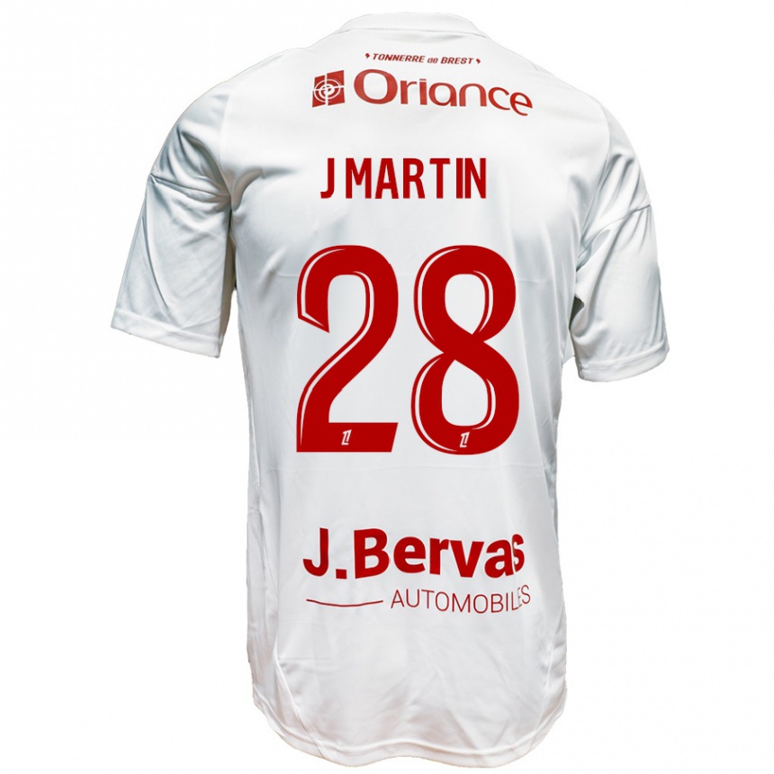 Niño Fútbol Camiseta Jonas Martin #28 Blanco Rojo 2ª Equipación 2024/25 México