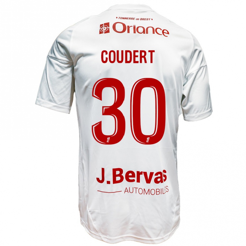 Niño Fútbol Camiseta Grégoire Coudert #30 Blanco Rojo 2ª Equipación 2024/25 México