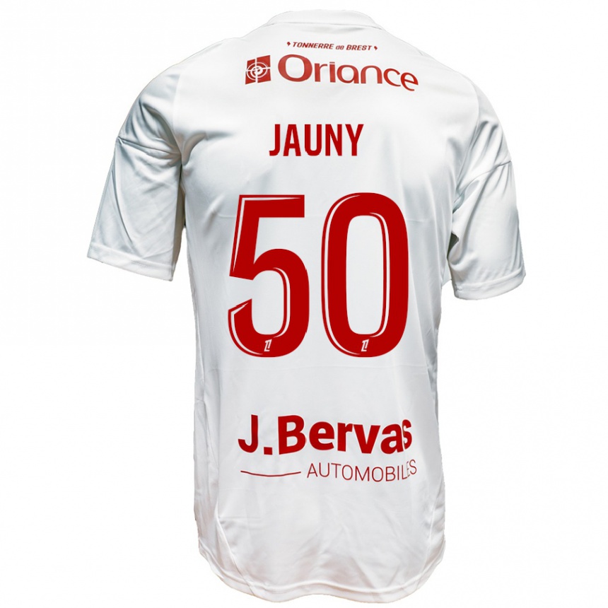 Niño Fútbol Camiseta Noah Jauny #50 Blanco Rojo 2ª Equipación 2024/25 México