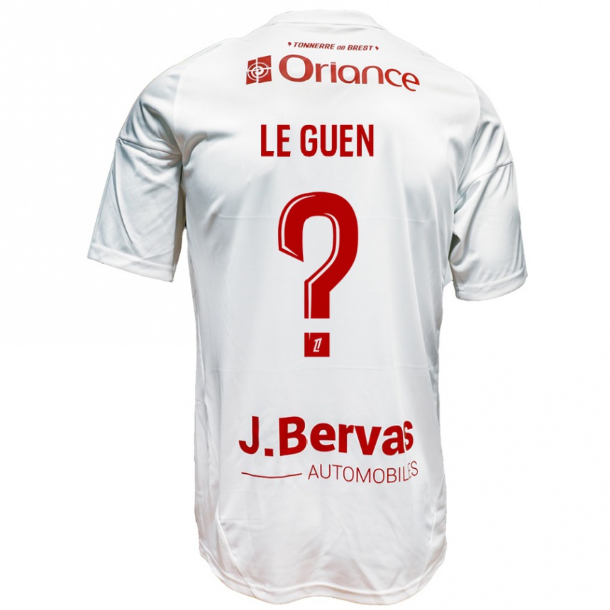 Niño Fútbol Camiseta Raphaël Le Guen #0 Blanco Rojo 2ª Equipación 2024/25 México