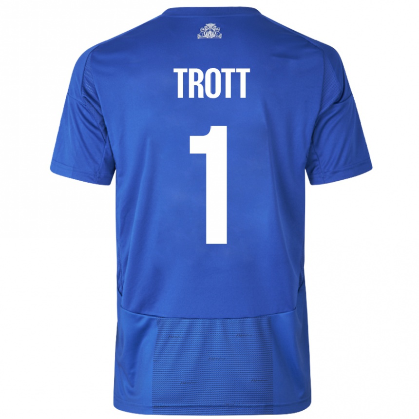 Niño Fútbol Camiseta Nathan Trott #1 Blanco Azul 2ª Equipación 2024/25 México