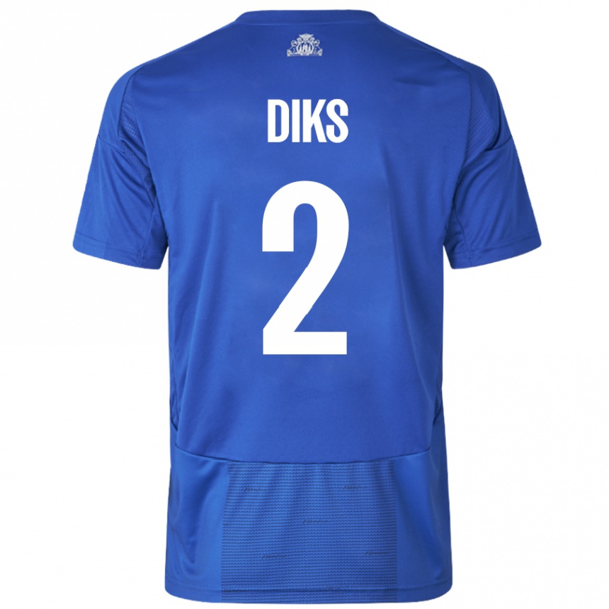 Niño Fútbol Camiseta Kevin Diks #2 Blanco Azul 2ª Equipación 2024/25 México