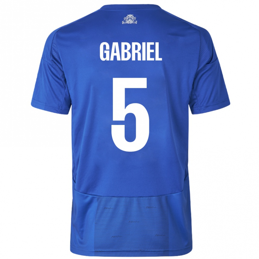 Niño Fútbol Camiseta Gabriel Pereira #5 Blanco Azul 2ª Equipación 2024/25 México