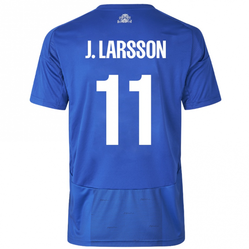 Niño Fútbol Camiseta Jordan Larsson #11 Blanco Azul 2ª Equipación 2024/25 México