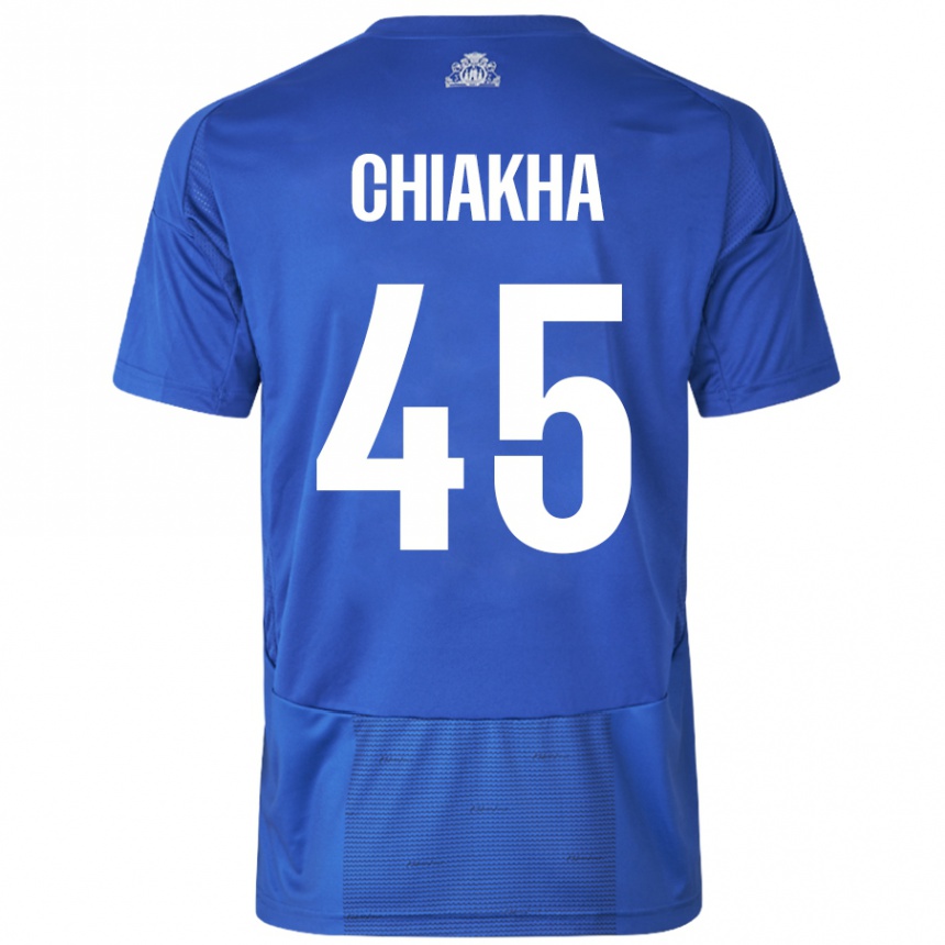 Niño Fútbol Camiseta Amin Chiakha #45 Blanco Azul 2ª Equipación 2024/25 México