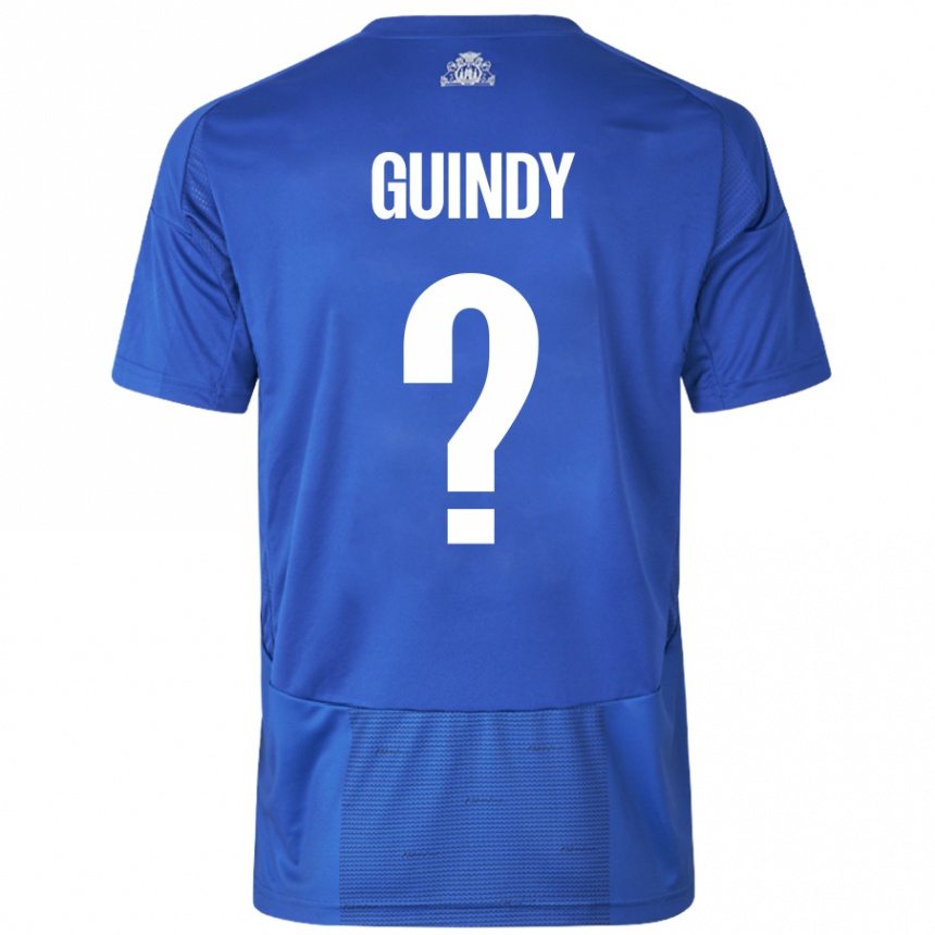 Niño Fútbol Camiseta Eliot Guindy #0 Blanco Azul 2ª Equipación 2024/25 México