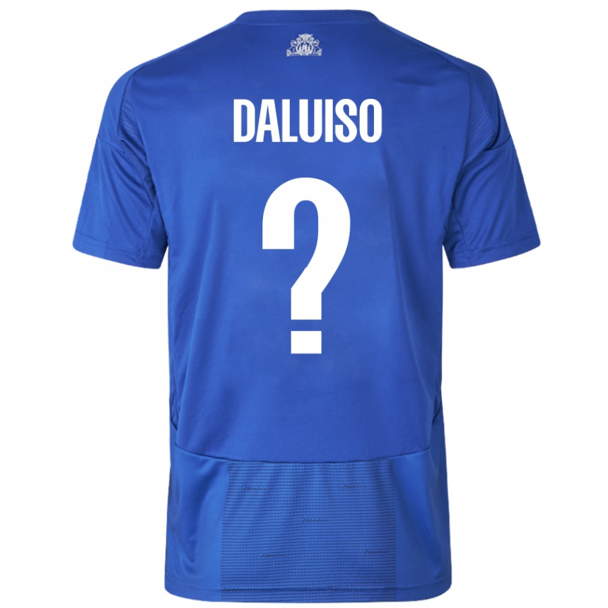 Niño Fútbol Camiseta Christoffer Daluiso #0 Blanco Azul 2ª Equipación 2024/25 México