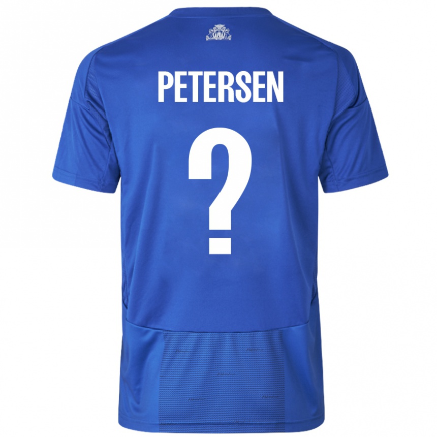 Niño Fútbol Camiseta Frederik Petersen #0 Blanco Azul 2ª Equipación 2024/25 México