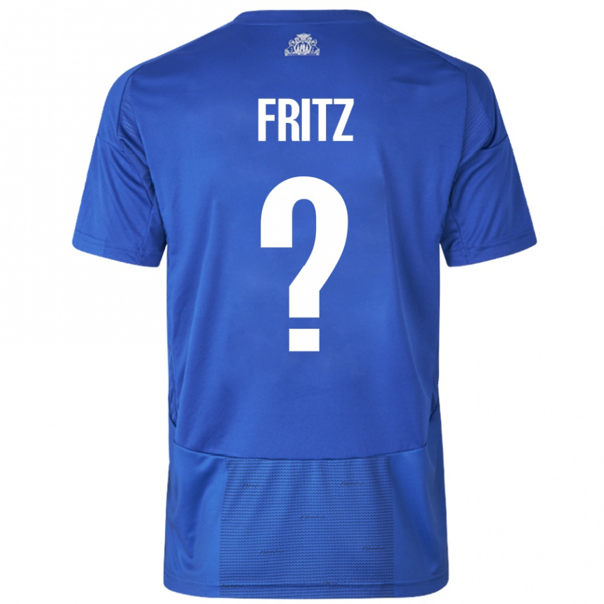 Niño Fútbol Camiseta Gustav Fritz #0 Blanco Azul 2ª Equipación 2024/25 México