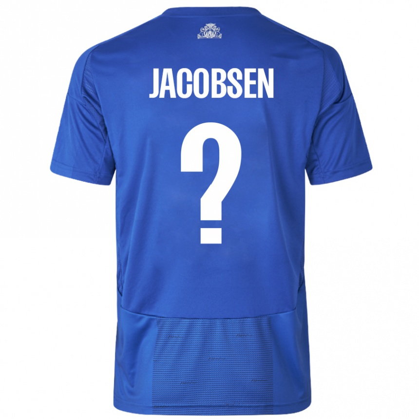 Niño Fútbol Camiseta Holger Jacobsen #0 Blanco Azul 2ª Equipación 2024/25 México