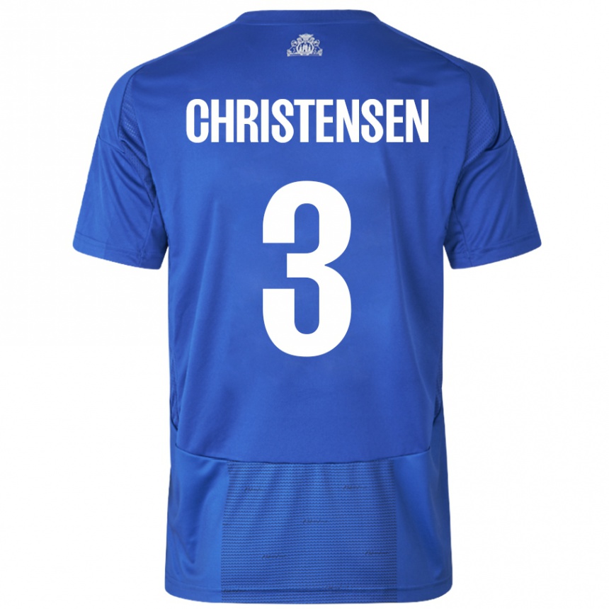 Niño Fútbol Camiseta Sebastian Christensen #3 Blanco Azul 2ª Equipación 2024/25 México