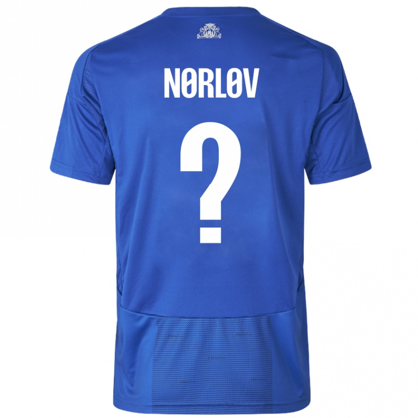 Niño Fútbol Camiseta William Nørløv #0 Blanco Azul 2ª Equipación 2024/25 México