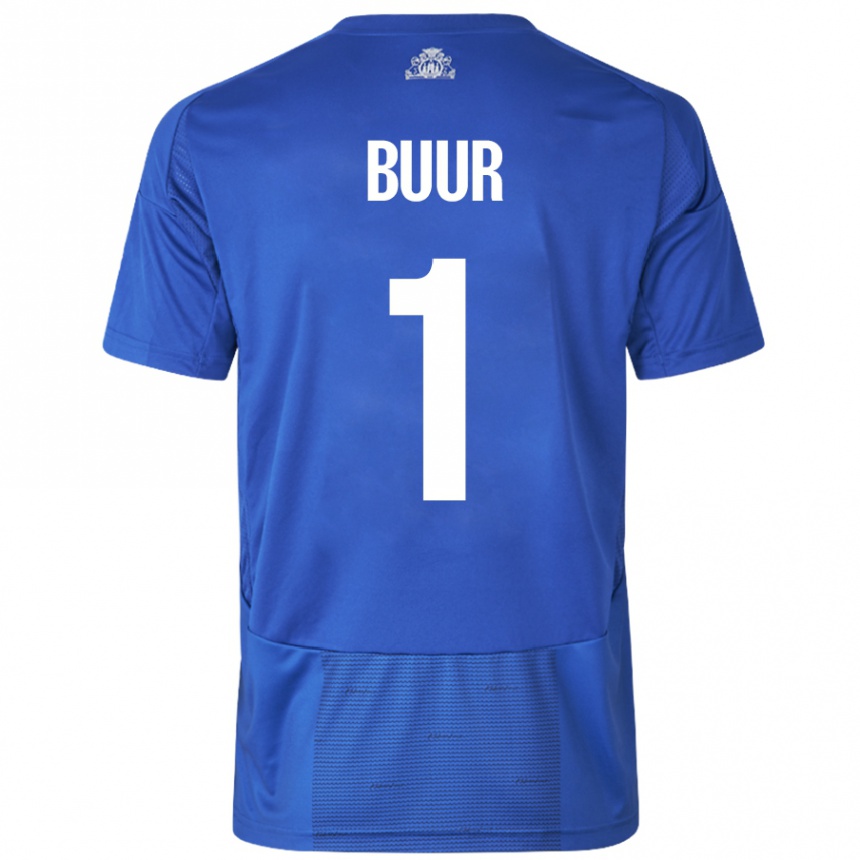 Niño Fútbol Camiseta Oscar Buur #1 Blanco Azul 2ª Equipación 2024/25 México