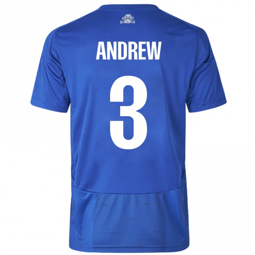 Niño Fútbol Camiseta Tristan Andrew #3 Blanco Azul 2ª Equipación 2024/25 México