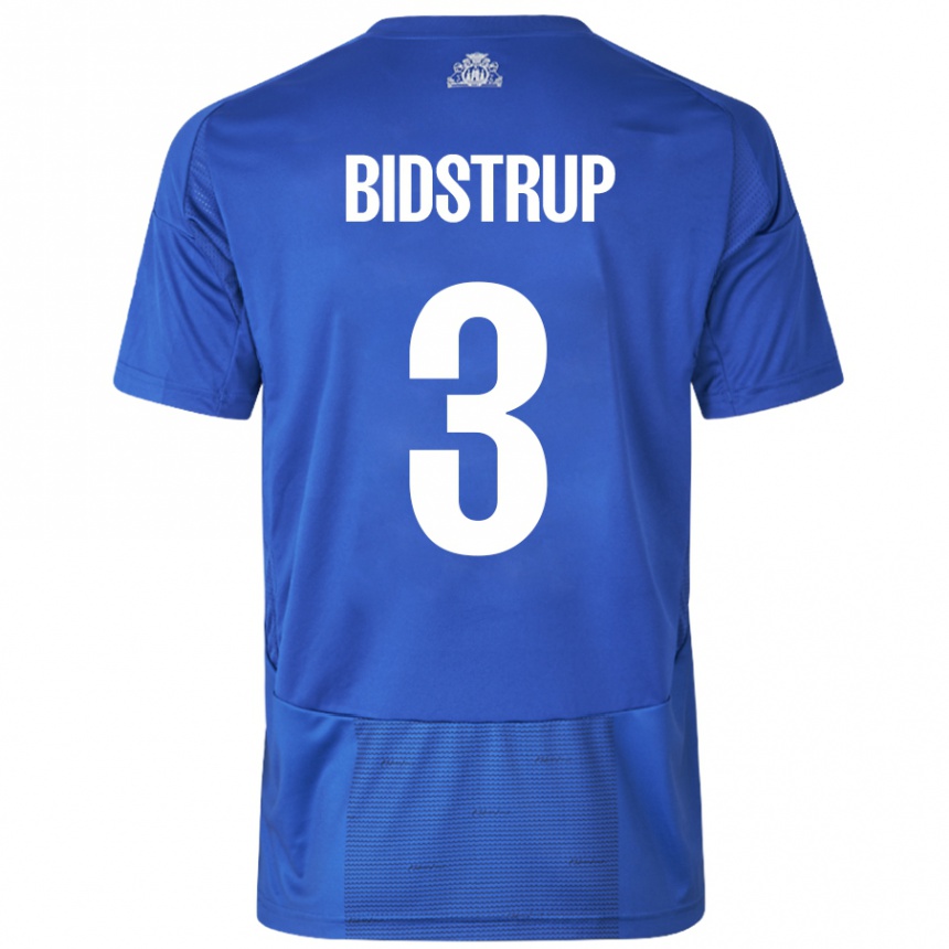 Niño Fútbol Camiseta Hjalte Bidstrup #3 Blanco Azul 2ª Equipación 2024/25 México