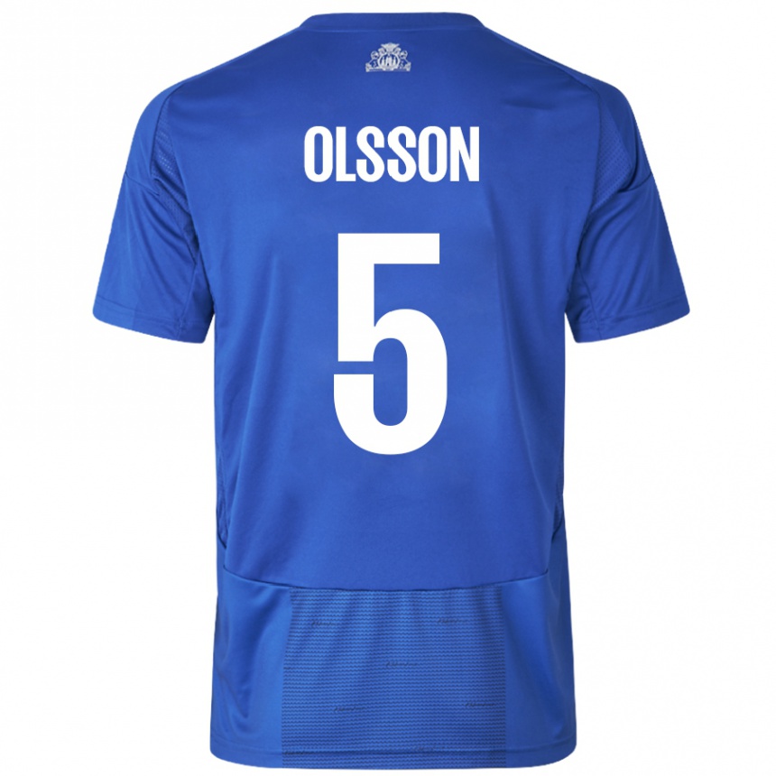 Niño Fútbol Camiseta Cornelius Olsson #5 Blanco Azul 2ª Equipación 2024/25 México