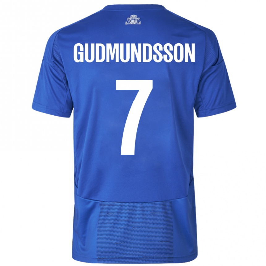 Niño Fútbol Camiseta Galdur Gudmundsson #7 Blanco Azul 2ª Equipación 2024/25 México