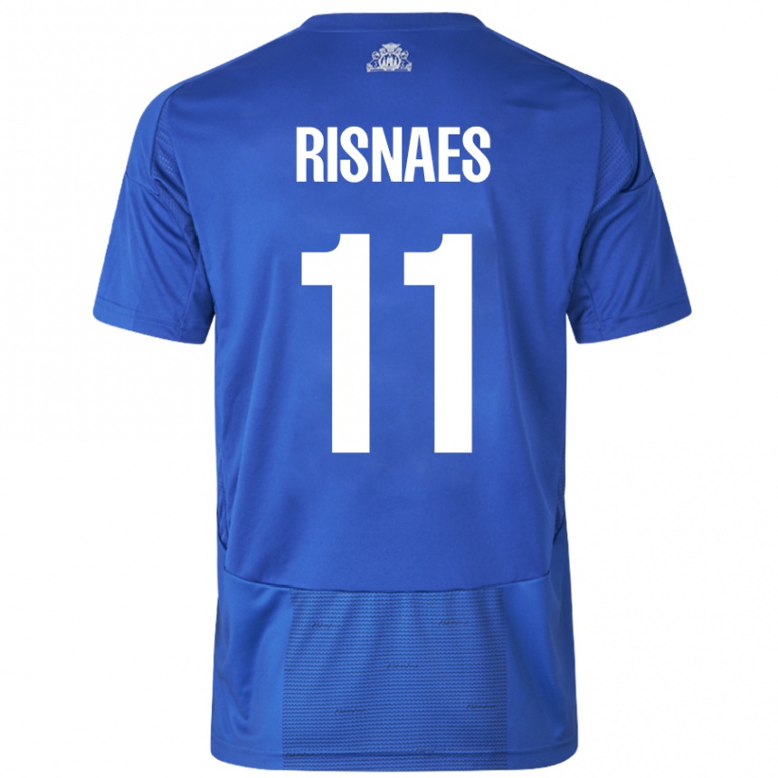 Niño Fútbol Camiseta Roberto Risnaes #11 Blanco Azul 2ª Equipación 2024/25 México