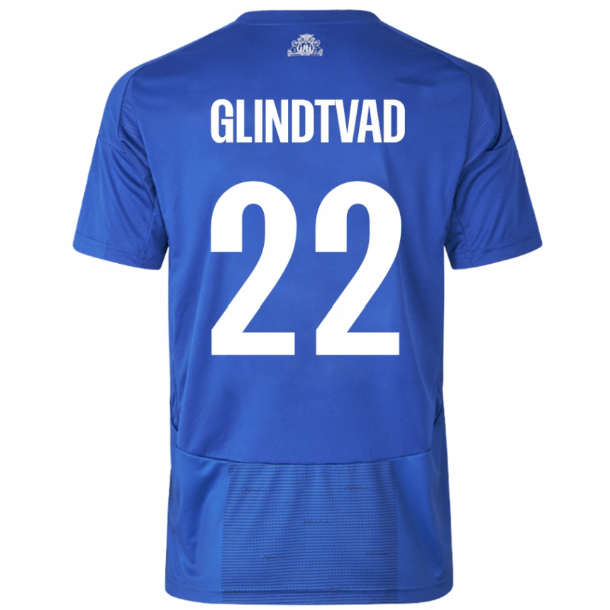 Niño Fútbol Camiseta William Glindtvad #22 Blanco Azul 2ª Equipación 2024/25 México