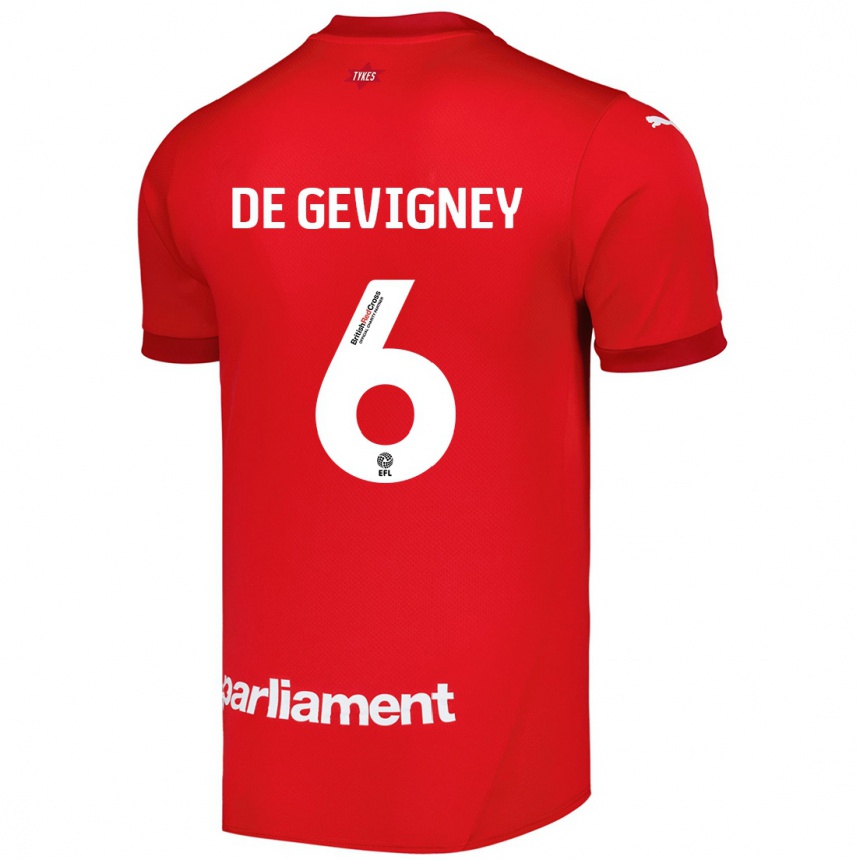 Hombre Fútbol Camiseta Maël De Gevigney #6 Rojo 1ª Equipación 2024/25 México