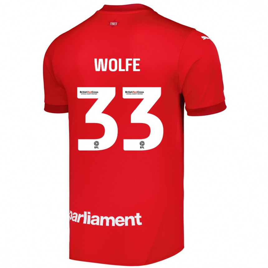 Hombre Fútbol Camiseta Matty Wolfe #33 Rojo 1ª Equipación 2024/25 México