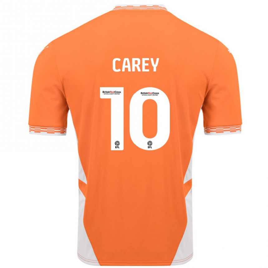 Hombre Fútbol Camiseta Sonny Carey #10 Naranja Blanco 1ª Equipación 2024/25 México