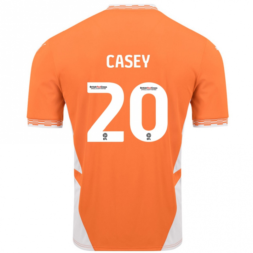 Hombre Fútbol Camiseta Oliver Casey #20 Naranja Blanco 1ª Equipación 2024/25 México