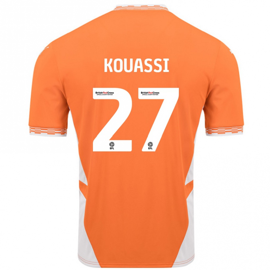 Hombre Fútbol Camiseta Kylian Kouassi #27 Naranja Blanco 1ª Equipación 2024/25 México