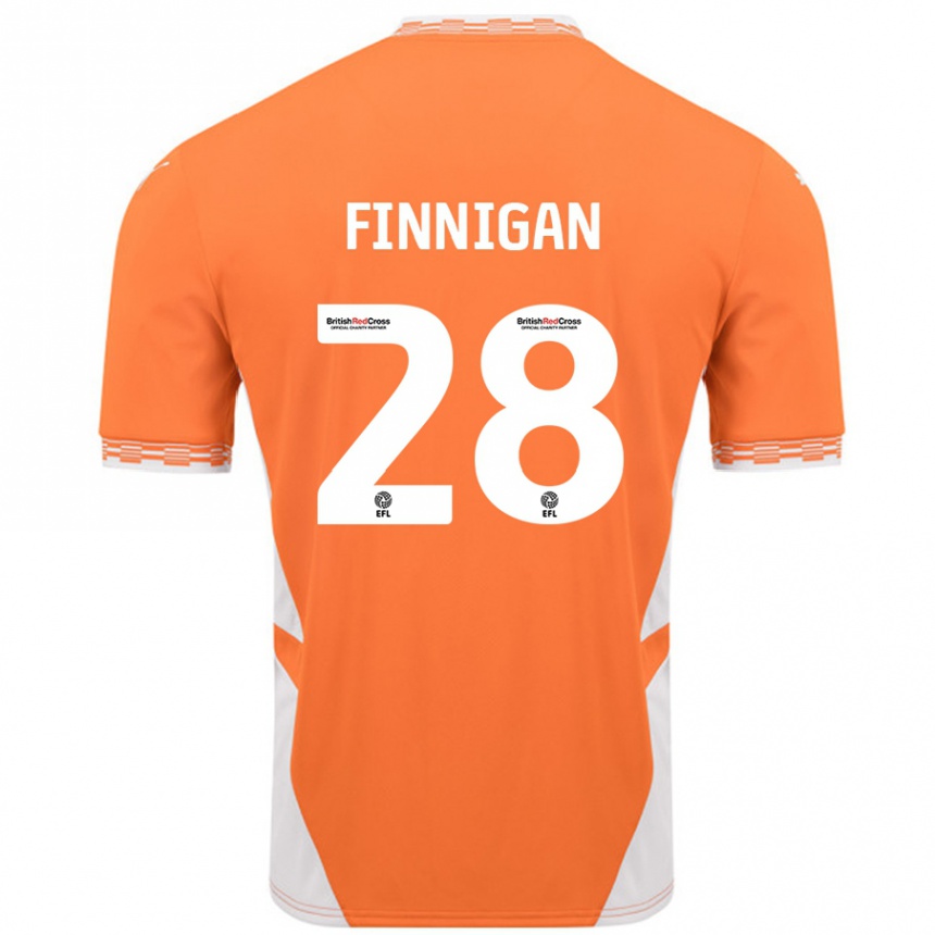 Hombre Fútbol Camiseta Ryan Finnigan #28 Naranja Blanco 1ª Equipación 2024/25 México