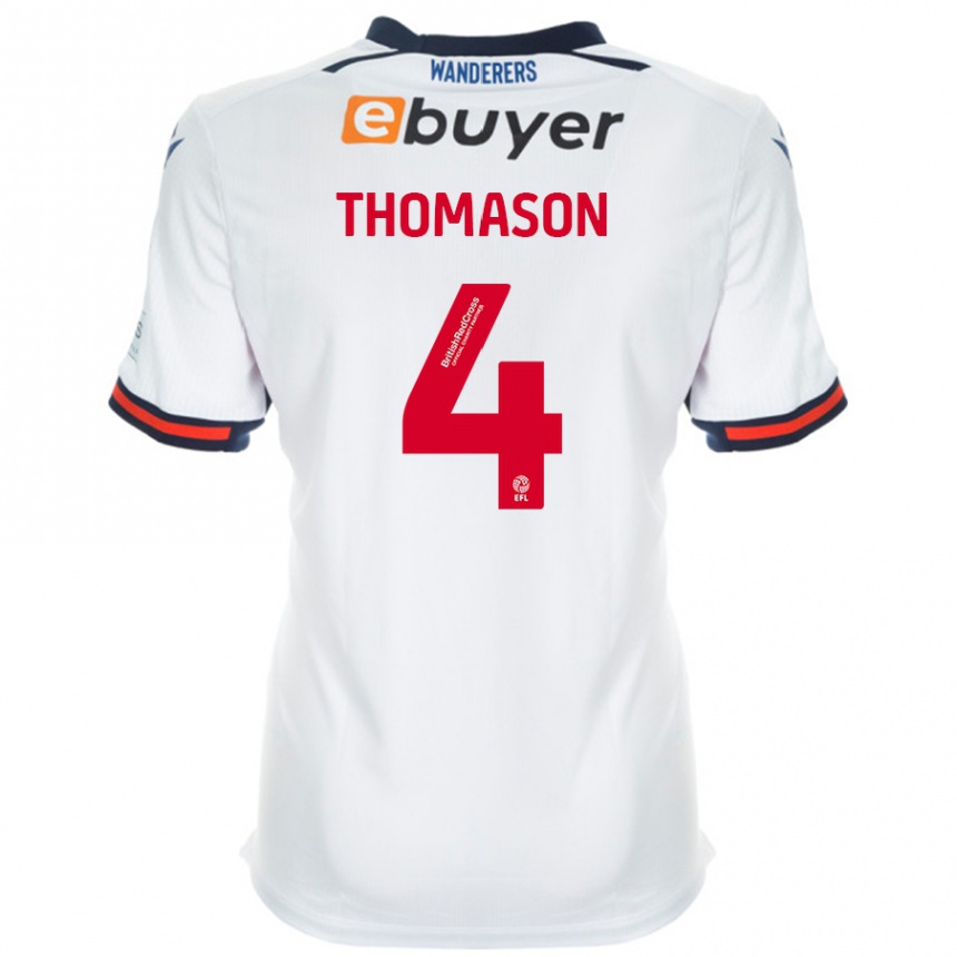 Hombre Fútbol Camiseta George Thomason #4 Blanco 1ª Equipación 2024/25 México