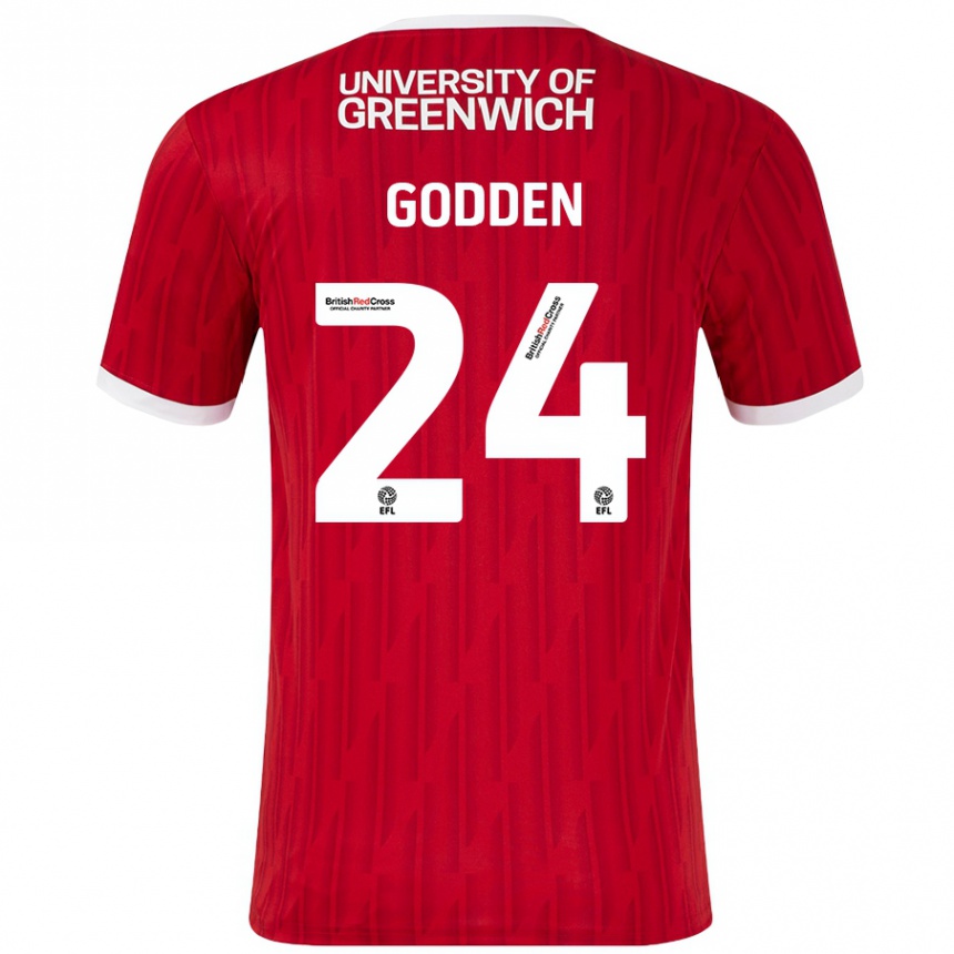 Hombre Fútbol Camiseta Matt Godden #24 Rojo Blanco 1ª Equipación 2024/25 México