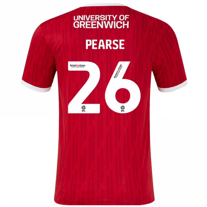 Hombre Fútbol Camiseta Gracie Pearse #26 Rojo Blanco 1ª Equipación 2024/25 México