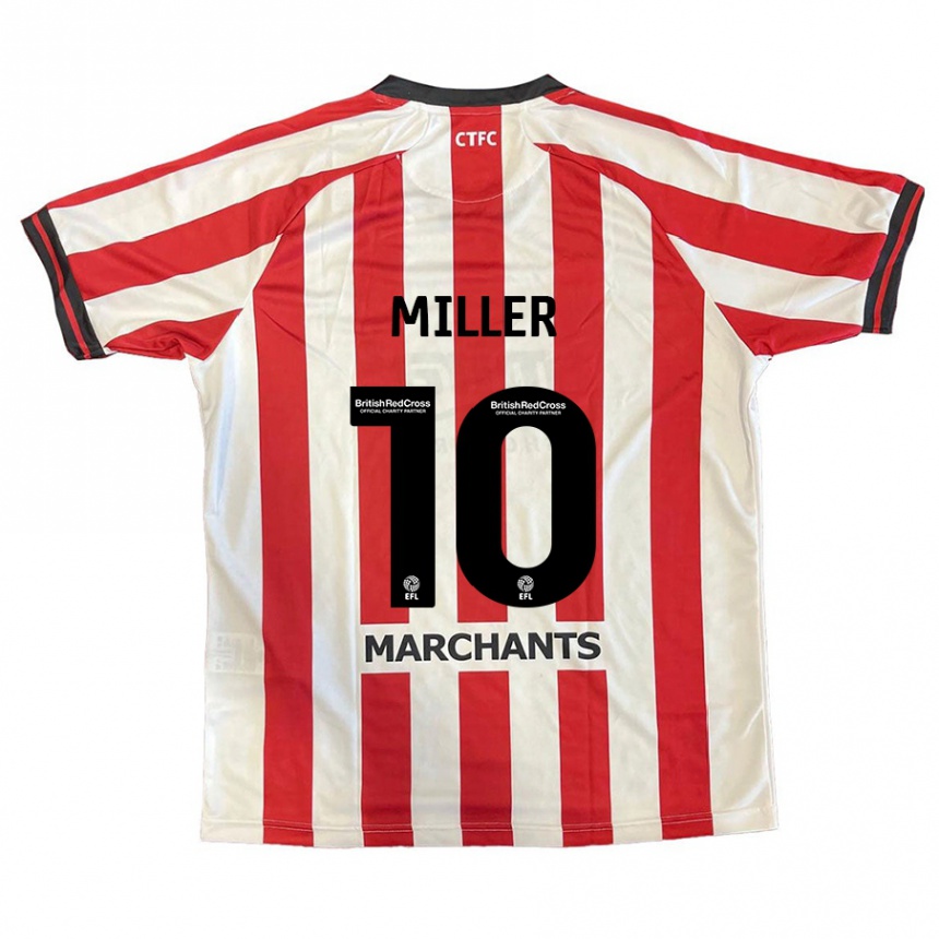 Hombre Fútbol Camiseta George Miller #10 Rojo Blanco 1ª Equipación 2024/25 México