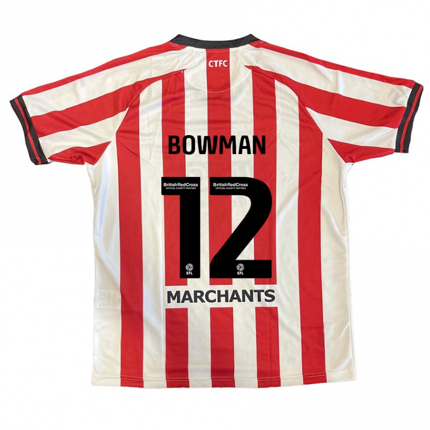 Hombre Fútbol Camiseta Ryan Bowman #12 Rojo Blanco 1ª Equipación 2024/25 México