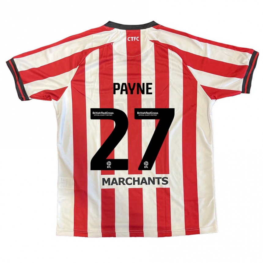 Hombre Fútbol Camiseta Lewis Payne #27 Rojo Blanco 1ª Equipación 2024/25 México