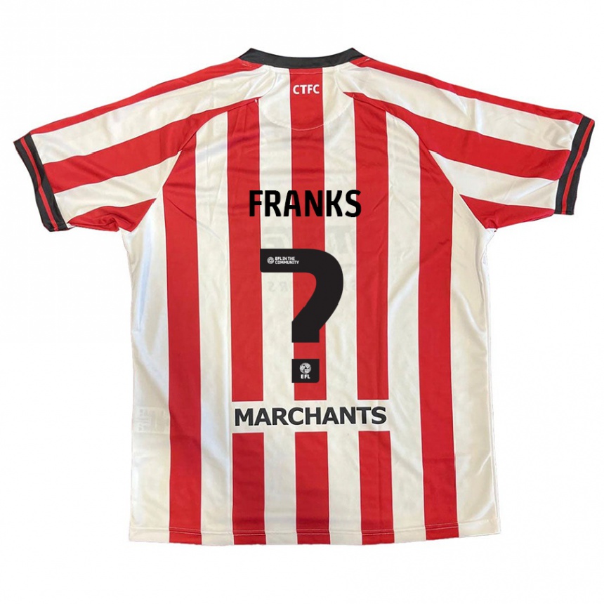 Hombre Fútbol Camiseta Jude Franks #0 Rojo Blanco 1ª Equipación 2024/25 México