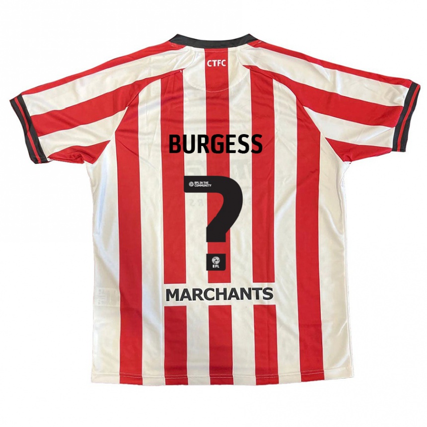 Hombre Fútbol Camiseta Bradley Burgess #0 Rojo Blanco 1ª Equipación 2024/25 México