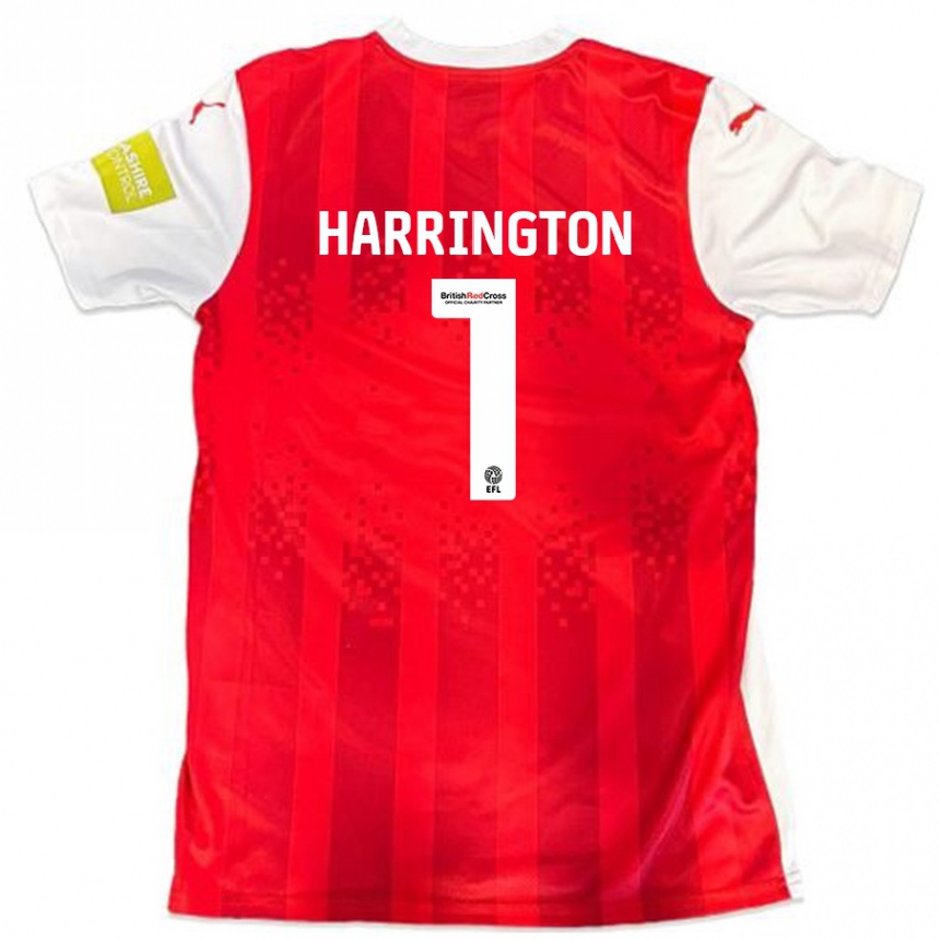 Hombre Fútbol Camiseta David Harrington #1 Rojo Blanco 1ª Equipación 2024/25 México