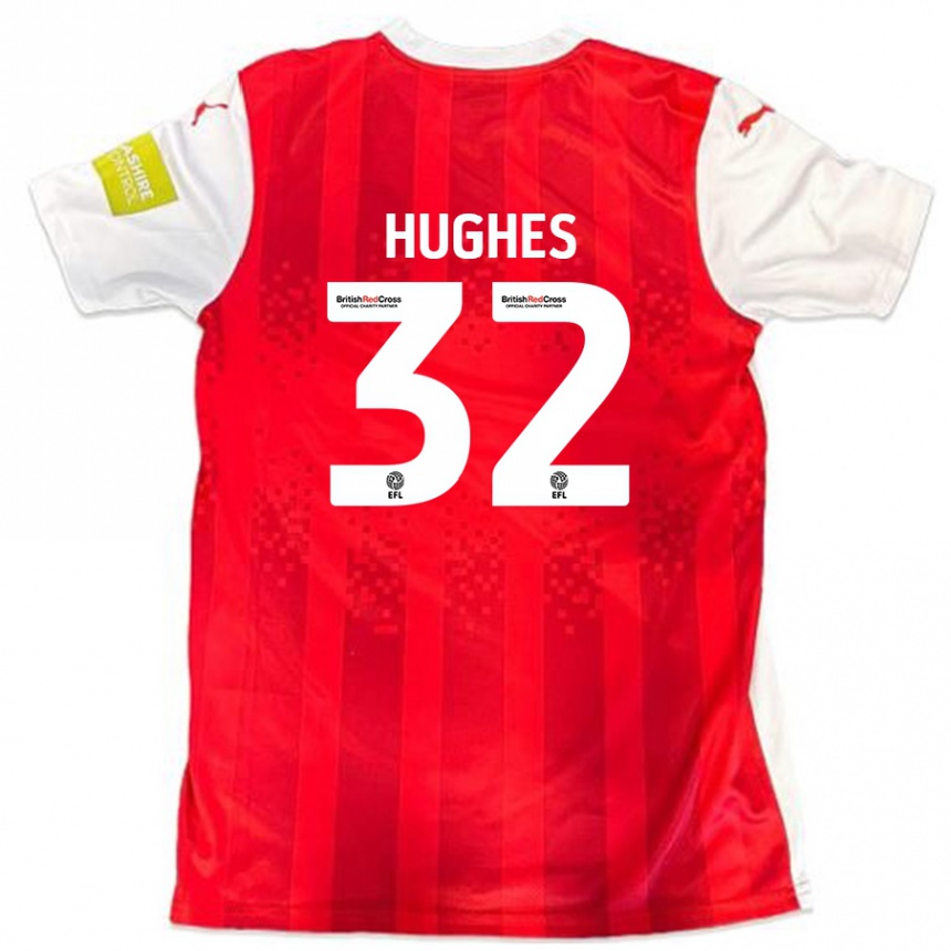 Hombre Fútbol Camiseta Kayden Hughes #32 Rojo Blanco 1ª Equipación 2024/25 México