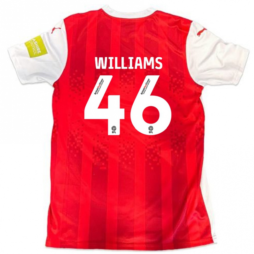 Hombre Fútbol Camiseta Theo Williams #46 Rojo Blanco 1ª Equipación 2024/25 México