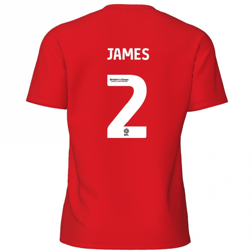 Hombre Fútbol Camiseta Tom James #2 Rojo 1ª Equipación 2024/25 México