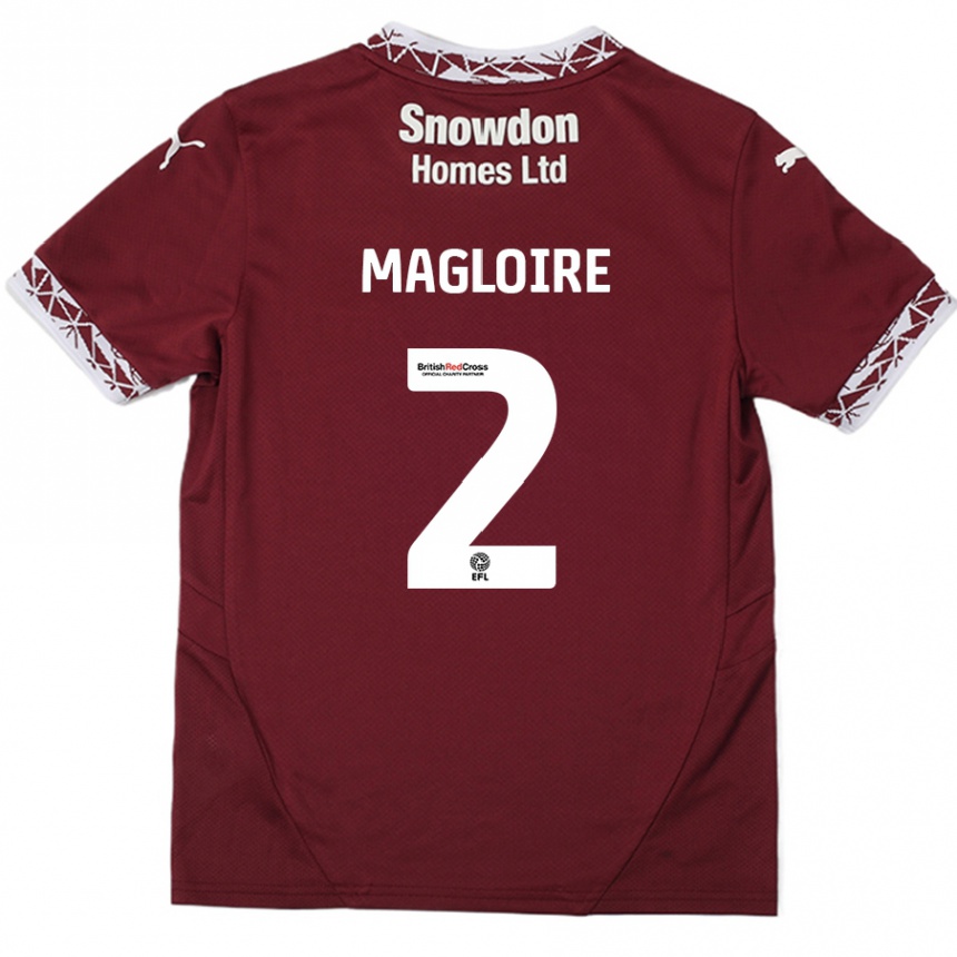 Hombre Fútbol Camiseta Tyler Magloire #2 Borgoña 1ª Equipación 2024/25 México